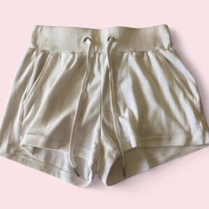 Women's Cream Drawstring Lounge Shorts